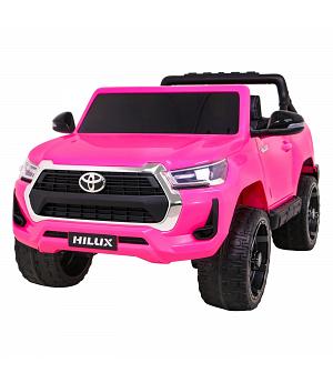 Coche Toyota Hilux batería de niños, 2 plazas, 4 motores de 12v, rosa-pink + 4x4 + mando rc,   INDA455-RA-HL860.SEC